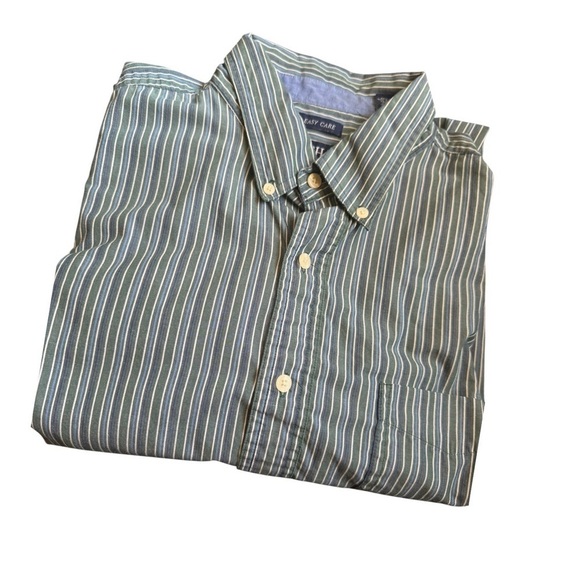 Chaps Long Sleeve Striped Shirt Button Down Shirt Green XL - Picture 1 of 6